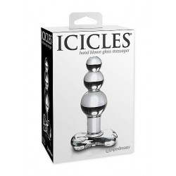 Szklany korek analny Icicles nr 47 przeźroczysty