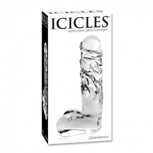 Realistyczne szklane dildo Icicles nr 40