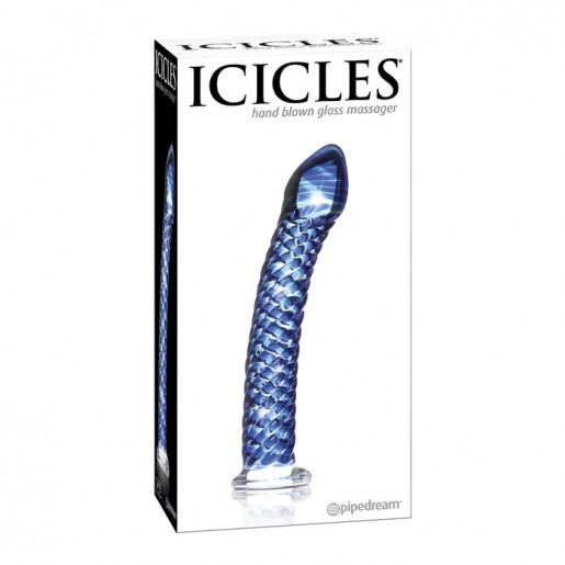 Szklane niebieskie dildo Icicles nr 29