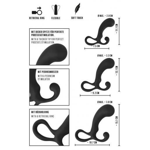 Komplet 3 progresywnych masażerów prostaty Rebel