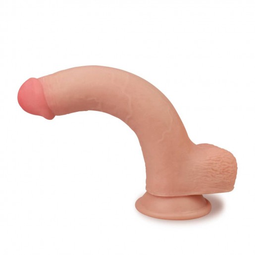 Cieliste dildo z przyssawką Skinlike Soft Lovetoy