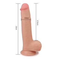 Cieliste dildo z przyssawką Skinlike Soft Lovetoy