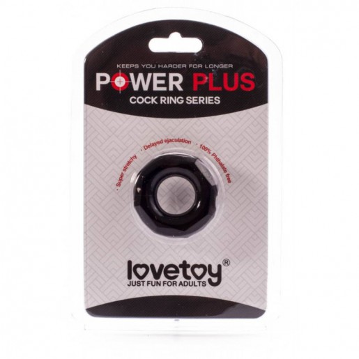 Lovetoy Power Plus czarny pierścień na penisa