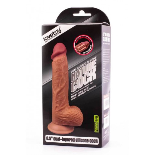 Silikonowe dildo z przyssawką Dual layered Liquid Lovetoy