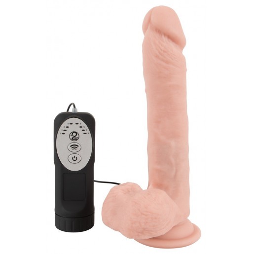 Realistyczne dildo 21 cm z funkcją pchnięcia