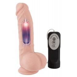 Realistyczne dildo 20 cm z silikonu medycznego z funkcją pchnięcia