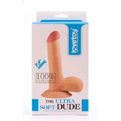 Dildo z przyssawką i jądrami LOVETOY The Ultra Soft Dude