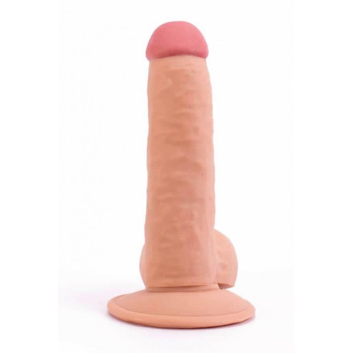 Dildo z przyssawką i jądrami LOVETOY The Ultra Soft Dude