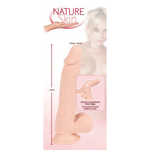 Dildo Nature Skin z przyssawką w kolorze cielistym