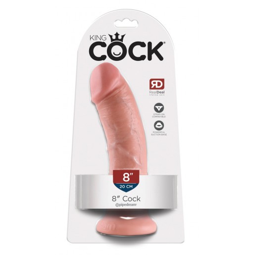 Cieliste dildo z przyssawką King Cock 20cm