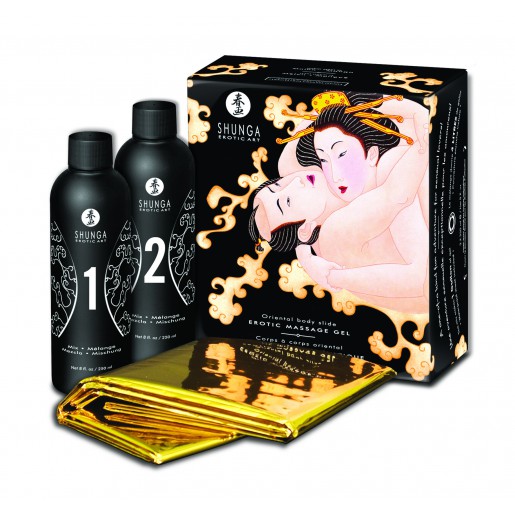 Zestaw do masażu body to body melon i mango Shunga 2x250ml