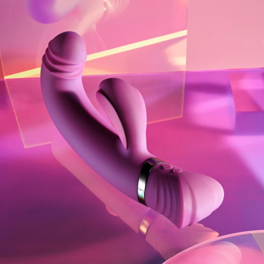Fioletowy wibrator punktu G z funkcją stukania Pleasure Tap That Playboy
