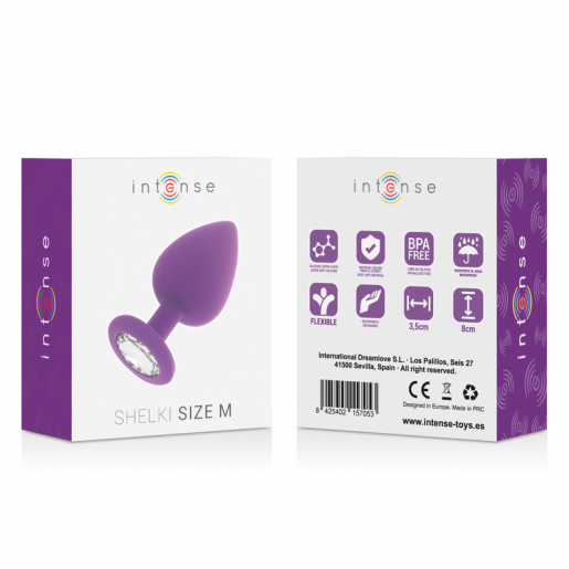 Fioletowy korek analny z diamentem rozmiar M Intense
