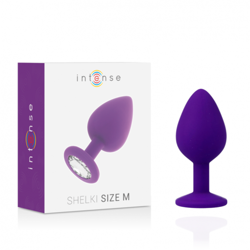 Fioletowy korek analny z diamentem rozmiar M Intense