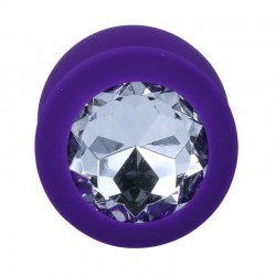Fioletowy korek analny z diamentem rozmiar L Intense