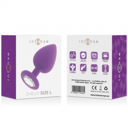 Fioletowy korek analny z diamentem rozmiar L Intense