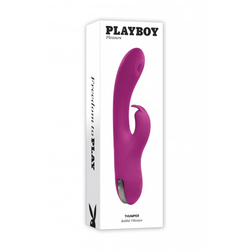 Fioletowy wibrator króliczek z pulsacją Thumper Playboy