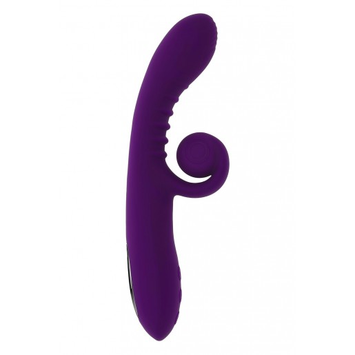 Fioletowy wielofunkcyjny wibrator króliczek Curlicue Playboy