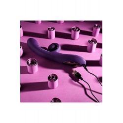 Fioletowy wielofunkcyjny wibrator króliczek Curlicue Playboy