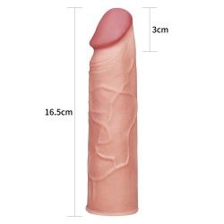 Cielista nakładka na penisa Lovetoy Pleasure X-Tender 16,5cm