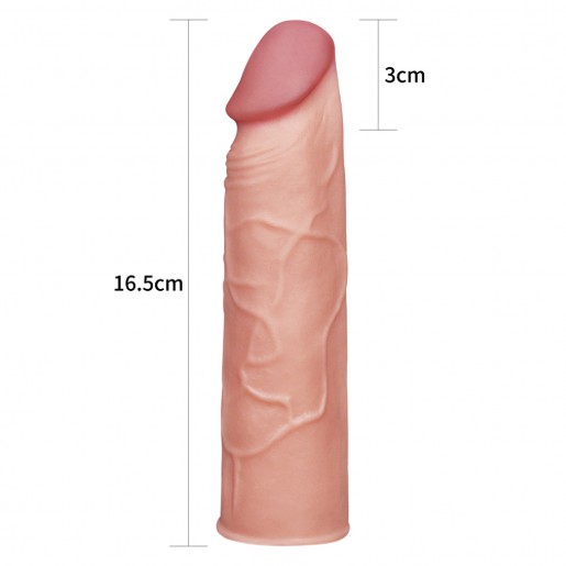 Cielista nakładka na penisa Lovetoy Pleasure X-Tender 16,5cm