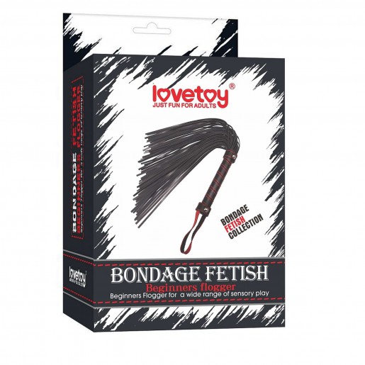 Czarny pejcz Bondage Fetish Beginners Flogger Lovetoy