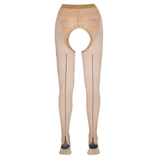 2510073 Rajstopy z dziurką beżowe