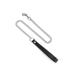 Czarna obroża z odpinaną smyczą Liebe Seele