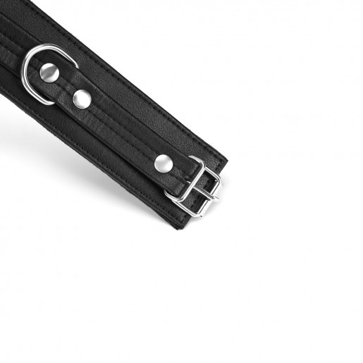 Czarne skórzane kajdanki BDSM na ręce Liebe Seele