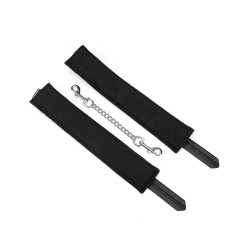 Czarne skórzane kajdanki BDSM na nogi Liebe Seele