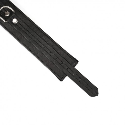 Czarne skórzane kajdanki BDSM na nogi Liebe Seele