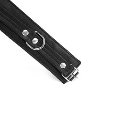 Czarne skórzane kajdanki BDSM na nogi Liebe Seele