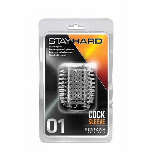 Stay Hard Cock Sleeve 01 Clear – przeźroczysta nakładka erekcyjna z wypustkami