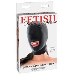 Czarna pełna maska ze spandexu Open Mouth Hood Pipedream