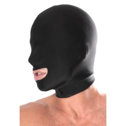 Czarna pełna maska ze spandexu Open Mouth Hood Pipedream
