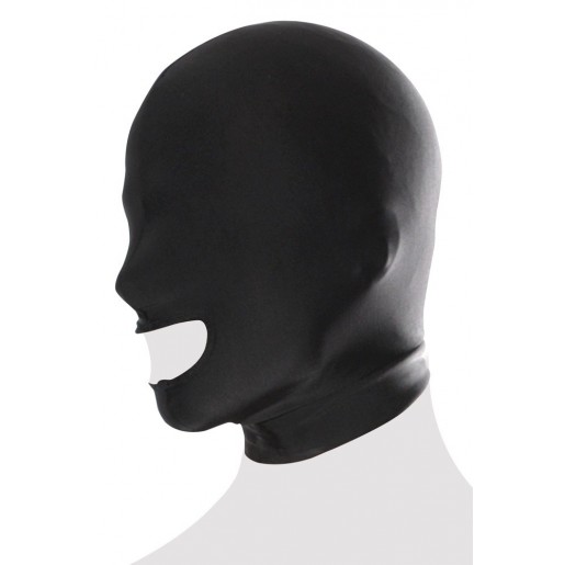 Czarna pełna maska ze spandexu Open Mouth Hood Pipedream