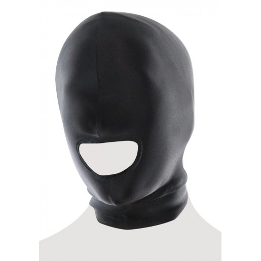 Czarna pełna maska ze spandexu Open Mouth Hood Pipedream