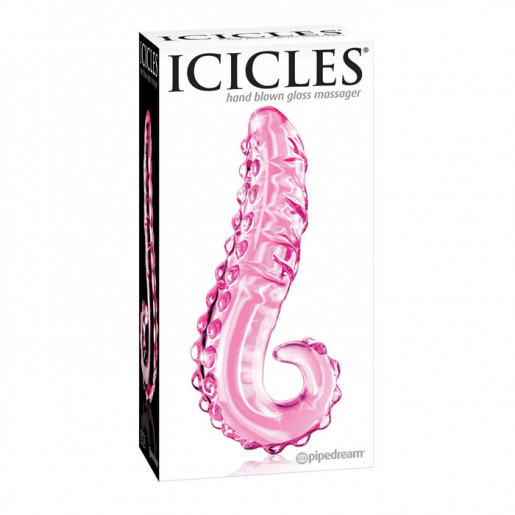Szklane różowe dildo Icicles nr 24