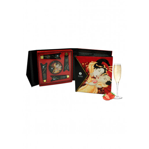 Zestaw do masażu erotycznego truskawkowe wino Geisha's Secret Kit Shunga