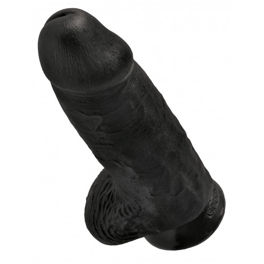 Czarne dildo z jądrami King Cock Chubby 23cm