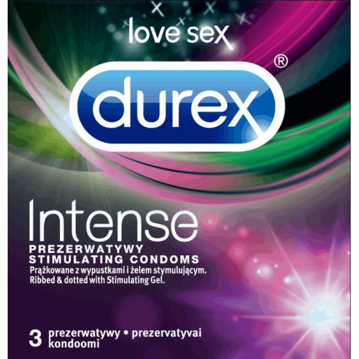 Prezerwatywy z wypustkami Durex Intense 3 sztuki