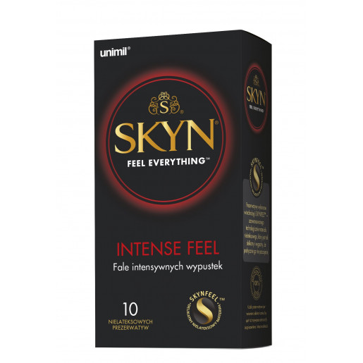 Nielateksowe prezerwatywy z wypustkami Unimil SKYN Intense Feel 10 sztuk